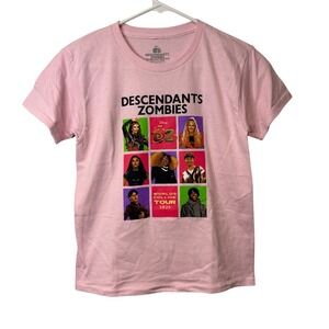 Disney Descendants Zombies Worlds Collide Tour 2025 Kids T-Shirt Pink YS